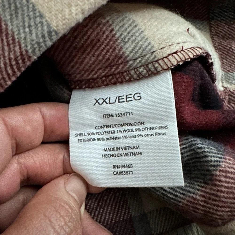 HFX plaid shirt jacket size XXL new